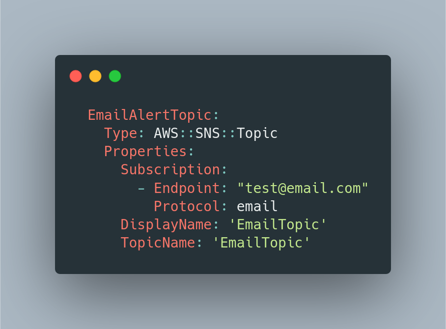 Create SNS Topic on CloudFormation example